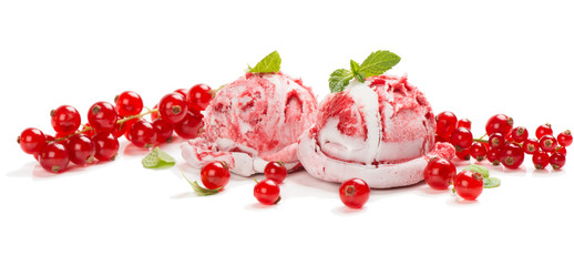 Ice cream made of redcurrant
