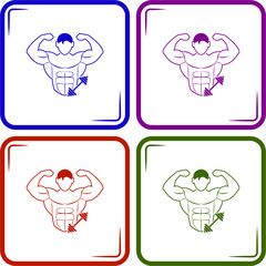 Bodybuilder and Dumbbell sport icon