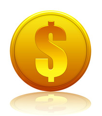 Obraz premium Gold coin dollar cent