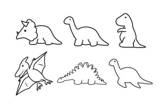 Free Vector  Hand drawn dinosaur outline illustration