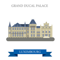 Grand Ducal Palace Luxembourgflat vector attraction landmark