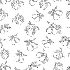 Pear seamless pattern