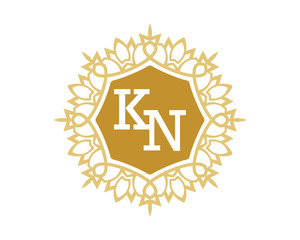 KN initial royal letter logo