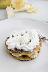 Pancake with Banana and cream