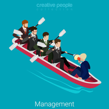Team management manager business isometric flat 3d vector