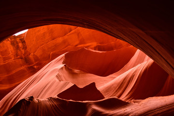Antelope Canyons - The Sunrise in Rocky Mountains formation