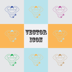 Bodybuilder and Dumbbell sport icon