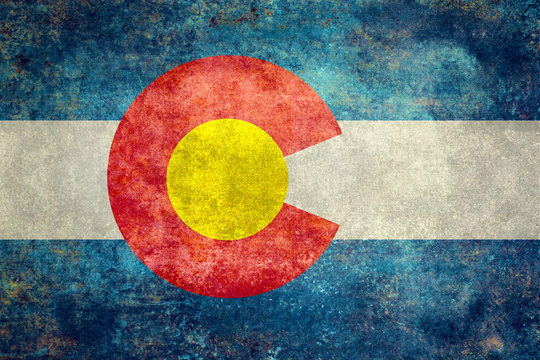 Colorado state flag illustration with distressed patina