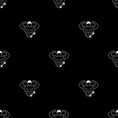 Bodybuilder and Dumbbell sport icon