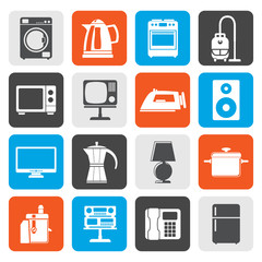 Flat home equipment icons - vector icon set
