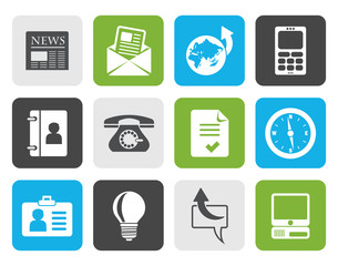 Flat Business and office icons - vector icon set