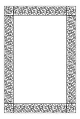 Black and white frame with shamrock contour