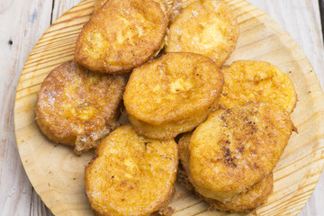 French toasts. Traditional Spanish torrijas