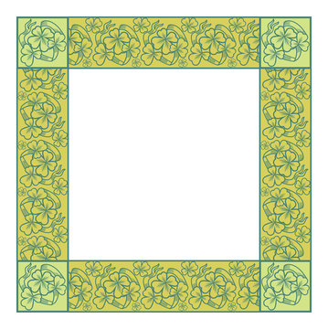 Green frame with shamrock contour