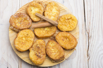 French toasts. Traditional Spanish torrijas