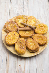 French toasts. Traditional Spanish torrijas