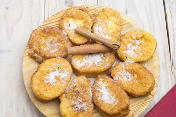 French toasts. Traditional Spanish torrijas