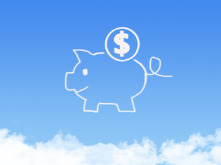 Piggy bank with cloud shape