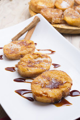 plate with torrijas, typical spanish