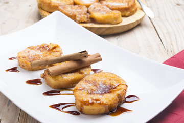 plate with torrijas, typical spanish
