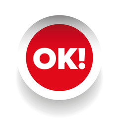 OK sign label red vector