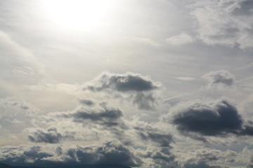 Sun and clouds over the sky