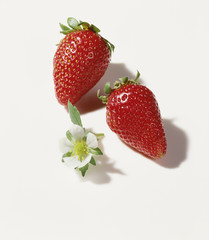 Two strawberries, close-up