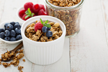 Breakfast items on the table