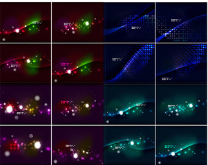 Dark space abstract background set