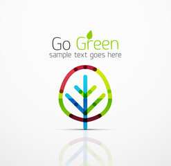 Vector abstract logo idea, eco leaf, nature plant, green concept business icon. Creative logotype design template