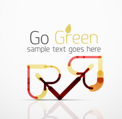 Vector abstract logo idea, eco leaf, nature plant, green concept business icon. Creative logotype design template