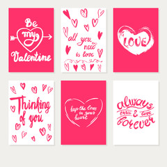 Naklejka premium Set Valentines day red background