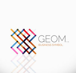 Fototapeta premium Logo, linear abstract geometric icon