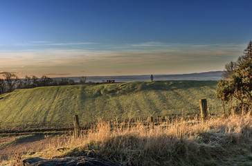 Fototapeta na wymiar Sunrise over Stirling field
