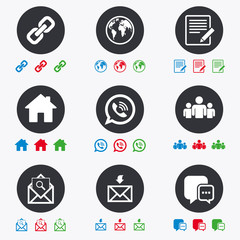 Communication icons. Contact, mail signs.