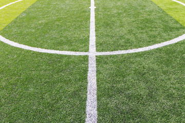 Obraz premium White line on the green soccer field