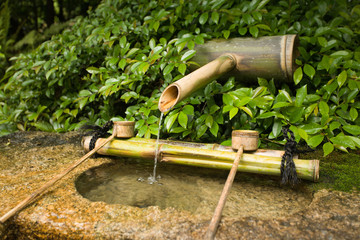Spring water key in the Japanese garden