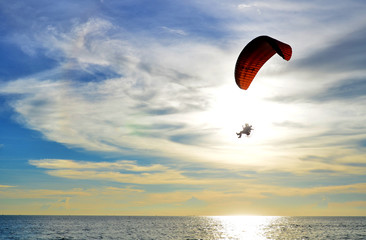 Paramotor,flying paramotor.