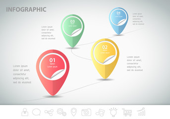 4 steps infographic template. can be used for workflow layout, diagram