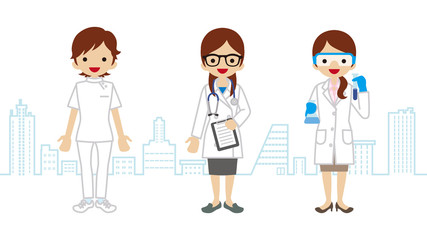 Female Healthcare Worker- Townscape Background