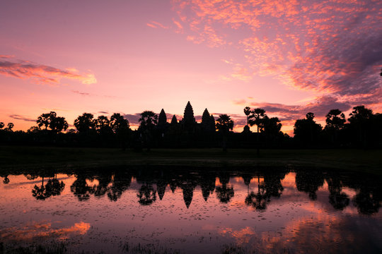 Mystical Sunrise at Angkor Wat Temple, Cambodia 