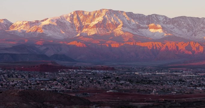 The Pine Valley Mountains overlook the city of St. George, Utah.