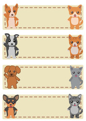 犬と猫のフレーム　名前スペース