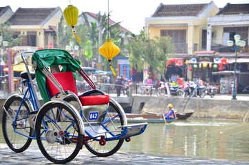 Hoi An old town street view. The UNESCO heritage site in Vietnam