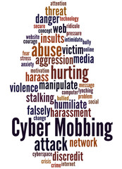 Obraz premium Cyber Mobbing, word cloud concept 6