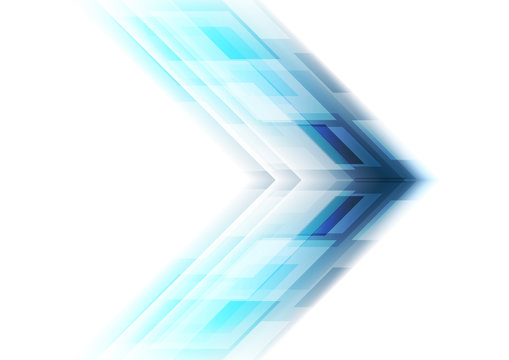 Blue arrow tech background