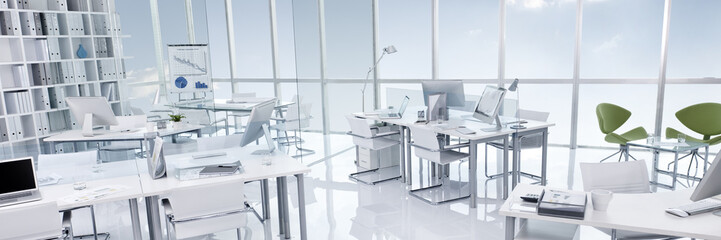 Fototapeta na wymiar Office Building Interior White Modern Style Concept