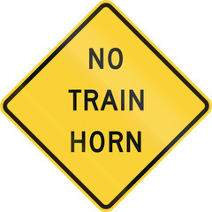 United States MUTCD road sign - No train horn
