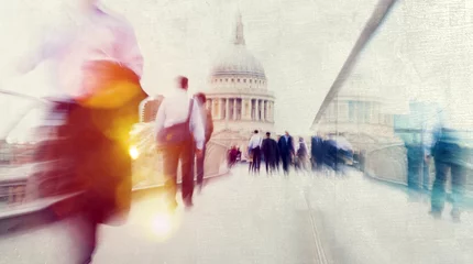 Foto op Canvas People Rushing in London Walking Commuter Concept © Rawpixel.com