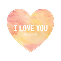 Love card with red and yellow heart